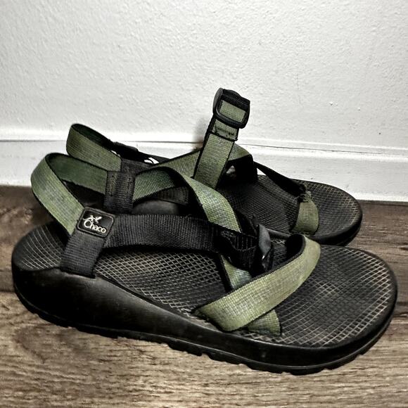 Chaco Z/1 Outdoor Hiking Sandals Vibram Sole Strappy Flat Classic Green 12 - Picture 3 of 6